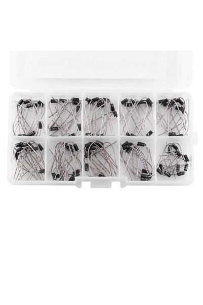 Generic 100PCS Diodes Box, 10Values Rectifier Diode Assortment Electronic Kit...
