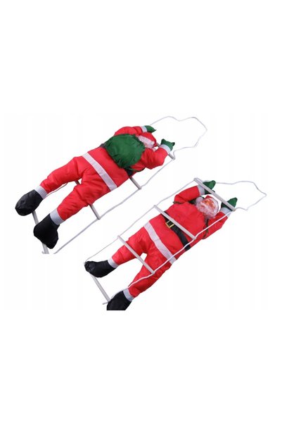 Tropic Moș Crăciun pe scară cu decorațiuni - 90 cm pentru decor interior