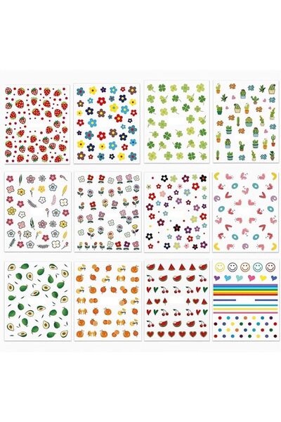 Hannea ® 12 Sheets Nail Stickers for Kids, Cute Nail Decorations for Nail Art...