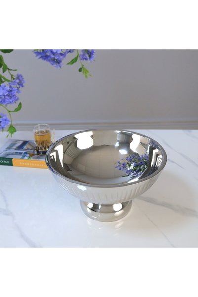 Generic Luxury Serving Plate - Stainless Steel - Silver - 27X15 cm