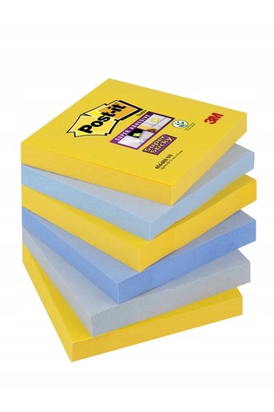 Post-it Notițe super adezive 76x76mm (654-6SS-NY) culori asortate (6x90)