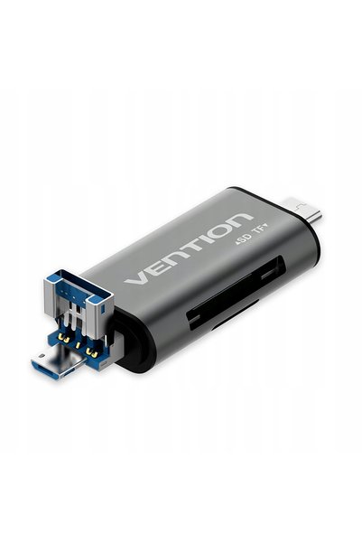 Vention Cititor de carduri USB 3.0 multifuncțional, metal gri
