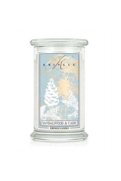 Kringle Candle Lemn de santal și Cade - - lumânare mare cu două fitiluri (624g)