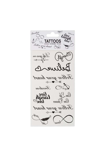 ANTBRO Set 11 Tatuaje Temporare Autocolante cu Mesaje Negre, Ușor de Aplicat ...