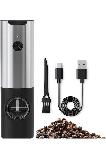 Generic Electric Salt and Pepper Mill Set, USB Rechargeable, with LED Light, ...