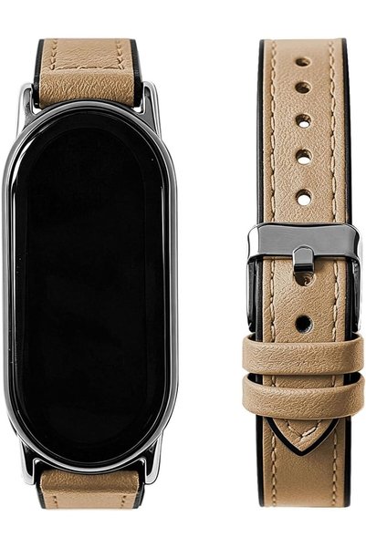 Generic حزام ساعة لـ Xiaomi Mi Band 10/9/8، حزام جلدي لـ Mi Band 10/9/8 Pro، ...