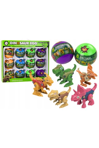 LeanToys Set de dinozauri ouă colorați de răsucit