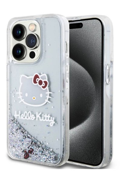 Hello Kitty Λαμπερή Πίσω Θήκη για iPhone 15 Pro - Διαφανής