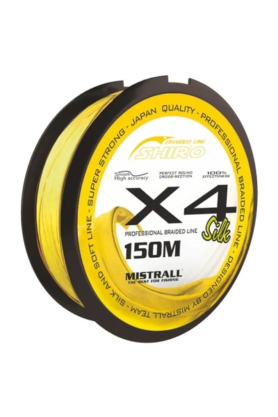 MİSTRALL PLECIONKA SHIRO X4 0.15 mm 150m 13.80kg GALBEN