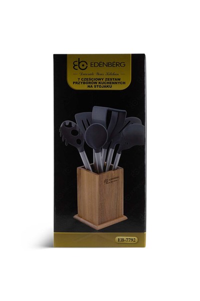 EDENBERG Set de 6 ustensile de bucătărie din lemn de salcâm Kinghoff KH-1325