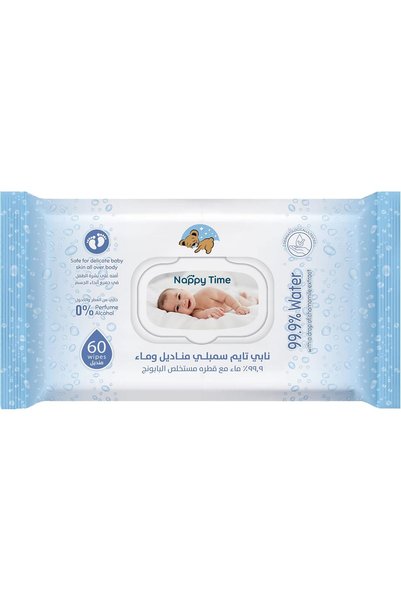 Generic مناديل أطفال، 99.9% ماء نقي مع خلاصة البابونج، 60 منديل