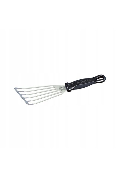 De Buyer Lopată perforată flexibilă de 31 cm, oțel X20Cr13, compatibilă cu ma...