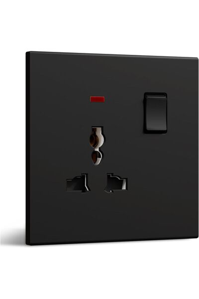 Generic مقبس كهربائي فردي عالمي مع مفتاح تشغيل وإيقاف، مزود بمؤشر LED ولوحة ح...