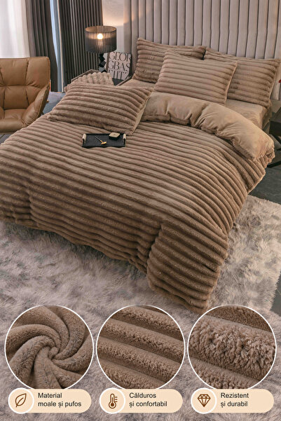 Frasin Select Lenjerie de pat Cocolino 4 piese cu elastic, pluș cu fir lung, ...