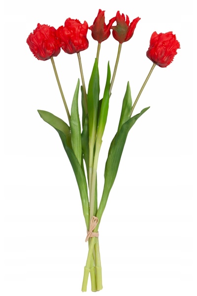 Martom Buchet de flori artificiale, 5 bucăți, flori de lalele papagal - Arată...