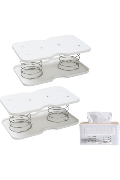 Generic 2-Pack Tissue Box Spring Supports, Napkin Dispenser Organizer, Double...