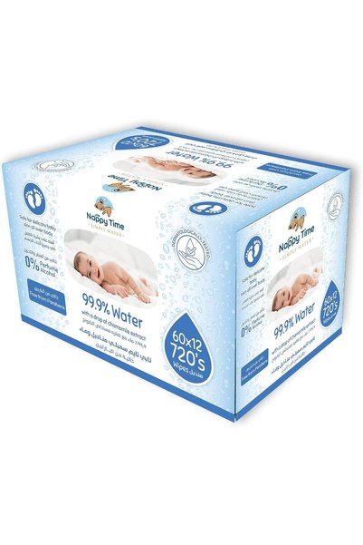 Generic مناديل أطفال، تحتوي على 99.9% ماء نقي مع خلاصة البابونج، خالية من الع...
