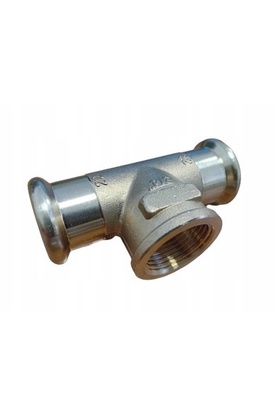 SANHA Teu sertizat din cupru PURAPRESS Bronz 22x3/4x22mm GW sm338