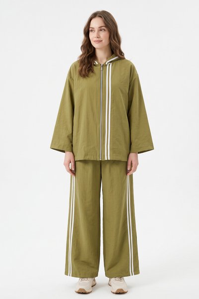 zenne Stripe Detailed Suit 1724 - Light Khaki