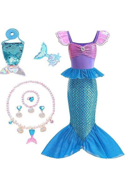 Generic Girl Princess Mermaid Set, children's dress with mermaid accessories,...