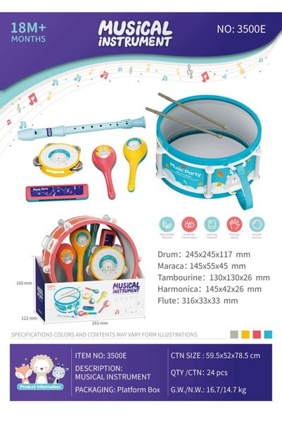 Jokomisiada SET DE USTENILE MUSICALĂ DE JUCĂRIE