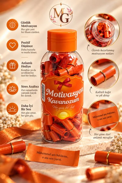 MAISON GLOWEN Motivasyon Kavanozu 100 Adet İlham Verici Mesajlı Pozitif Düşünce Hediye Seti