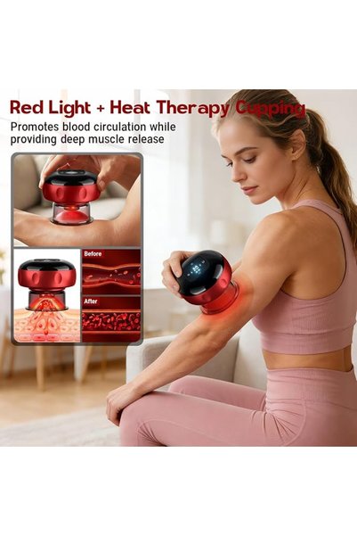 LYAROMIS Portable Cordless Rechargeable Cupping Device, 7-in-1 Massager with 12-Level Heat & Suction for Mass