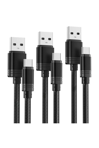 Generic كابل USB A إلى Type C، [3 قطع بطول 2 متر] كابلات شحن سريع 2.4 أمبير، ...
