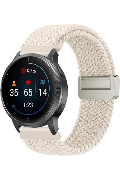 Generic حزام مطاطي مضفر متوافق مع Garmin Vivoactive 4/Garmin Venu 2 Strap/Gar...