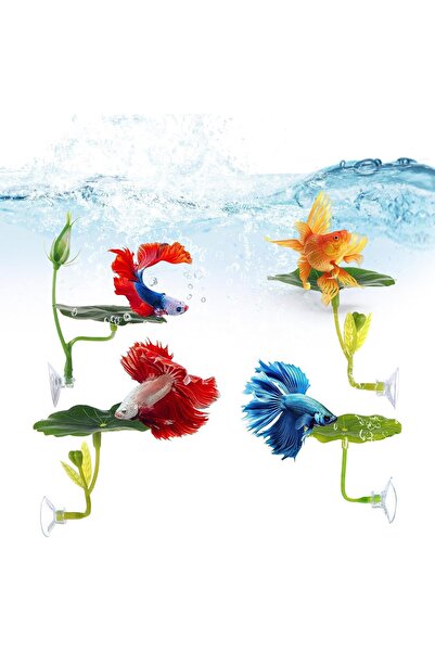 Generic 4 Pcs Betta Fish Tank Accessories, Soft Plastic Plant Leaf Hammock & ...
