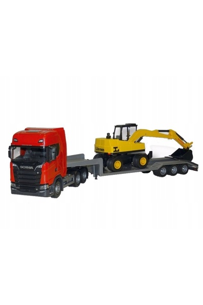 Emek Scania S Next Gen Z cu remorcă cu profil redus și excavator 30605