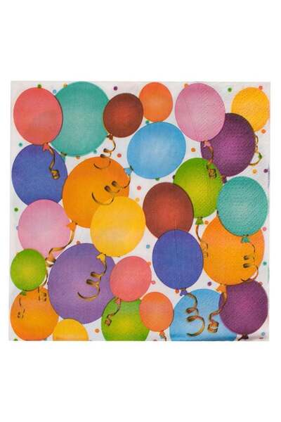 SHOPIENS Servetele de masa cu 2 straturi albe cu model baloane colorate 33x33...