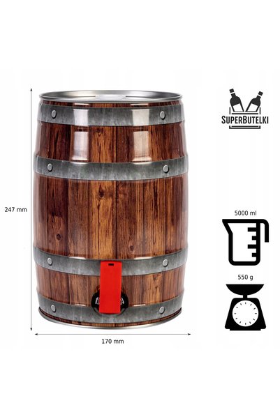 SuperButelki Mini-butoi de bere de 5L cu robinet