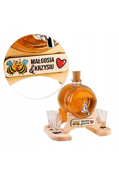 SuperButelki Antalak butoi KRANIK pentru cadou 1 L + pahare