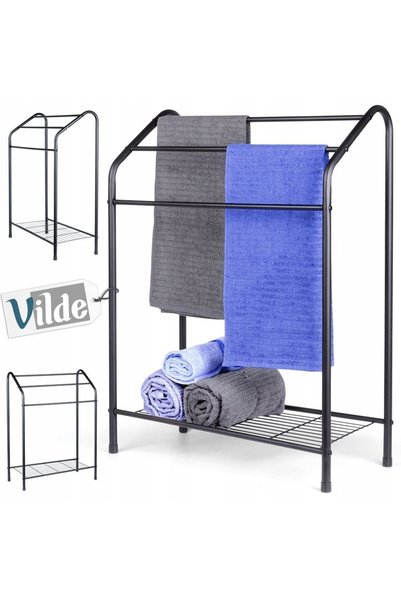 Vilde Suport prosoape și umerașe, raft metalic vertical, 82,5 cm