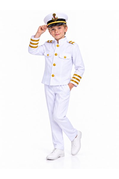 Lizsa Children's Captain Costume - Kids' Sailor Uniform Costume with Hat