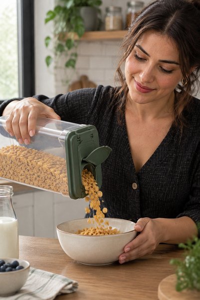 viracasa Freshmax Erzak Saklama Kabı 3'lü Set 3,6 Litre Dökme Ağızlı Un Şeker Kabı Şeffaf