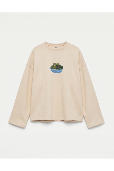 Disante Oversize 100% Cotton 3 Thread Sweatshirt - Olive