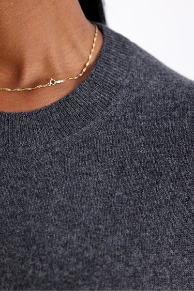 5in1Canpolat Anthracite Crew Neck Cashmere Sweater