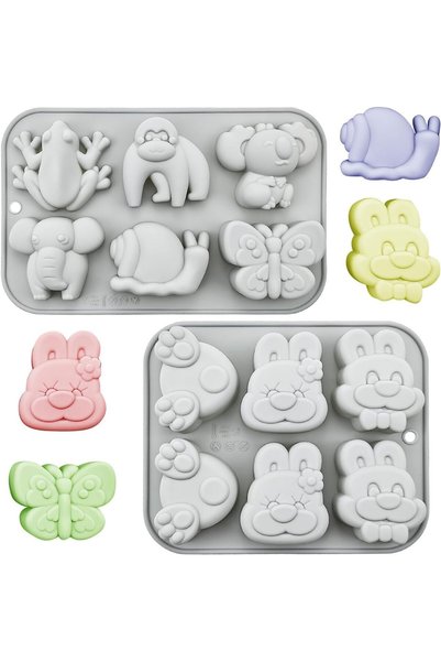 Generic 2 Pack Cute Animal Silicone Molds - 3D Elephant, Butterfly & Ladybug ...
