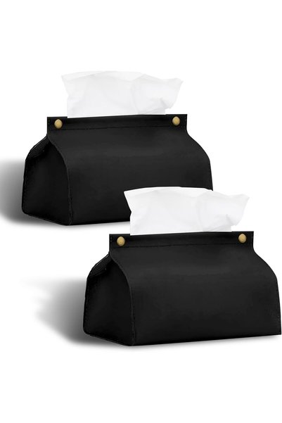 Generic Tissue Box, 2pcs PU Leather Rectangular Tissue Holder, Elegant Facial...