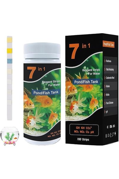 LAXDAMRE 【نسخة محسنة】شرائط اختبار أحواض السمك 7 في 1، 100 شريط، مجموعة اختبار...