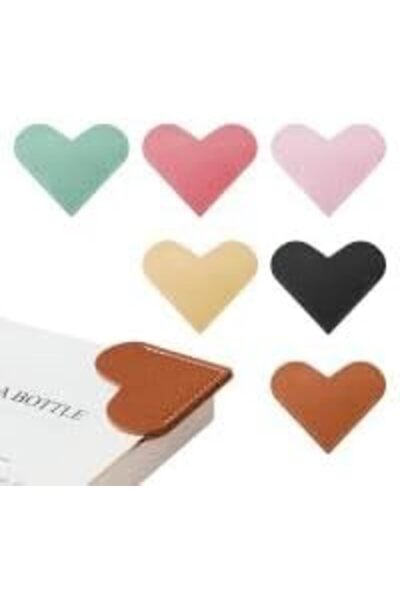 Yelajoy 6pcs Leather Heart Bookmarks for Reading Women, Cute Corner Page Book...