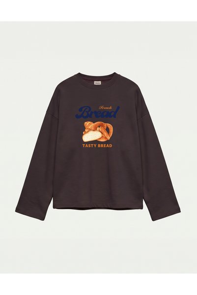 Disante Oversize 100% Cotton 3 Thread Sweatshirt - Bread