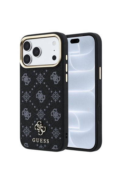 Guess Husă pentru iPhone 18 Pro / iPhone 17 Pro - Bujor Logo Mic MagSafe - Negru