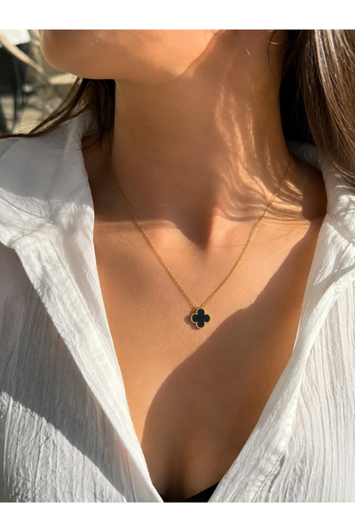 ATALYA ACCESSORY Single Clover Women's Steel Necklace - Stainless - Does Not ...