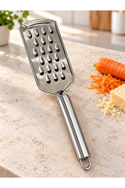 EcoVibe Stainless Steel Hand Grater - Cheese and Vegetable Grater with Ergonomic Handle