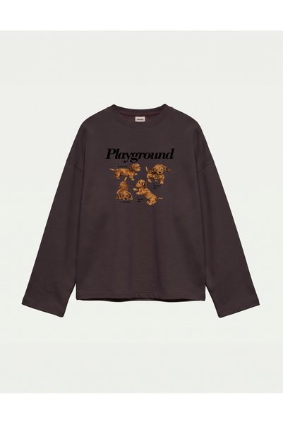 Disante Oversize 100% Cotton 3 Thread Sweatshirt - Playground