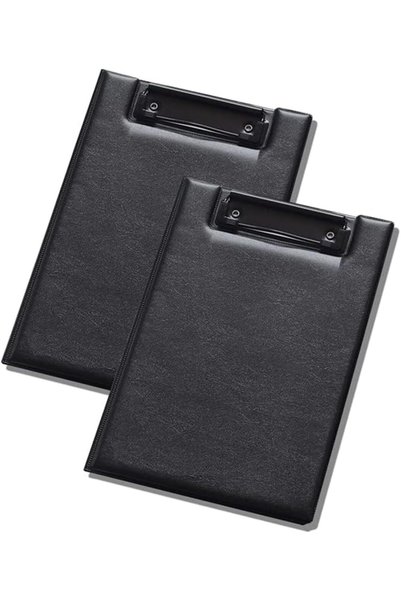 Generic Leather A5 Foldable Clipboard, 2 Pcs, Thicken PU File Folder, 360-Deg...