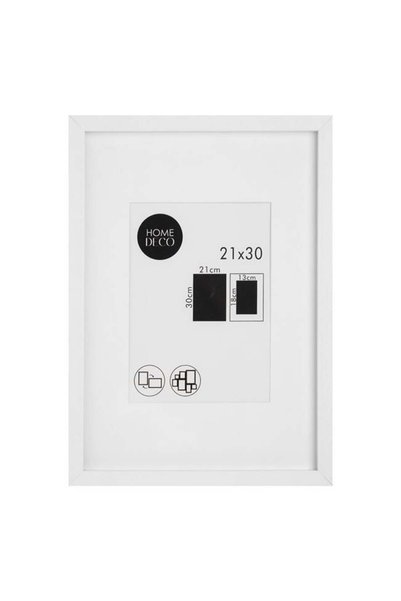 SHOPIENS Tablou decorativ paspartu din lemn de culoare alba 21x30 cm Shopiens®